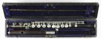 Cocuswood Boehm system flute with german silver keywork, signed 